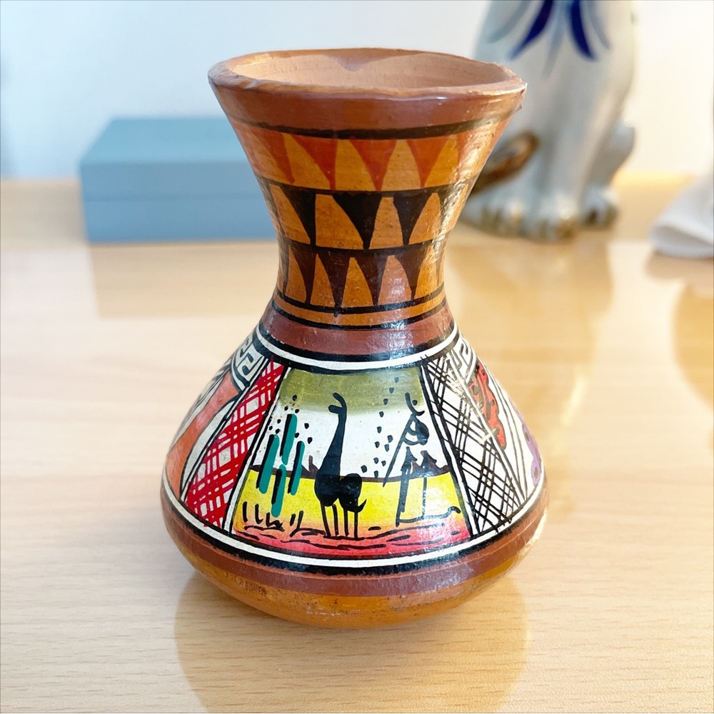 Red Pottery Small Accent Vase - Decor